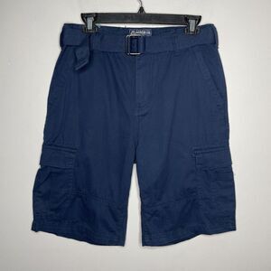 AMERICAN RAG Cargo Shorts Mens 29 x 11 Navy Blue Relaxed Fit NEW Belt Cotton